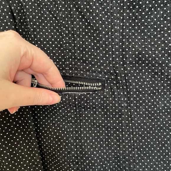 Tria Moto style microdot blazer jacket size Small- black and white. Zip front - Picture 5 of 9